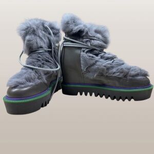 PALOMITAS BY PALOMA BARCELO Platform Furry Ankle Boots Size 40🌸